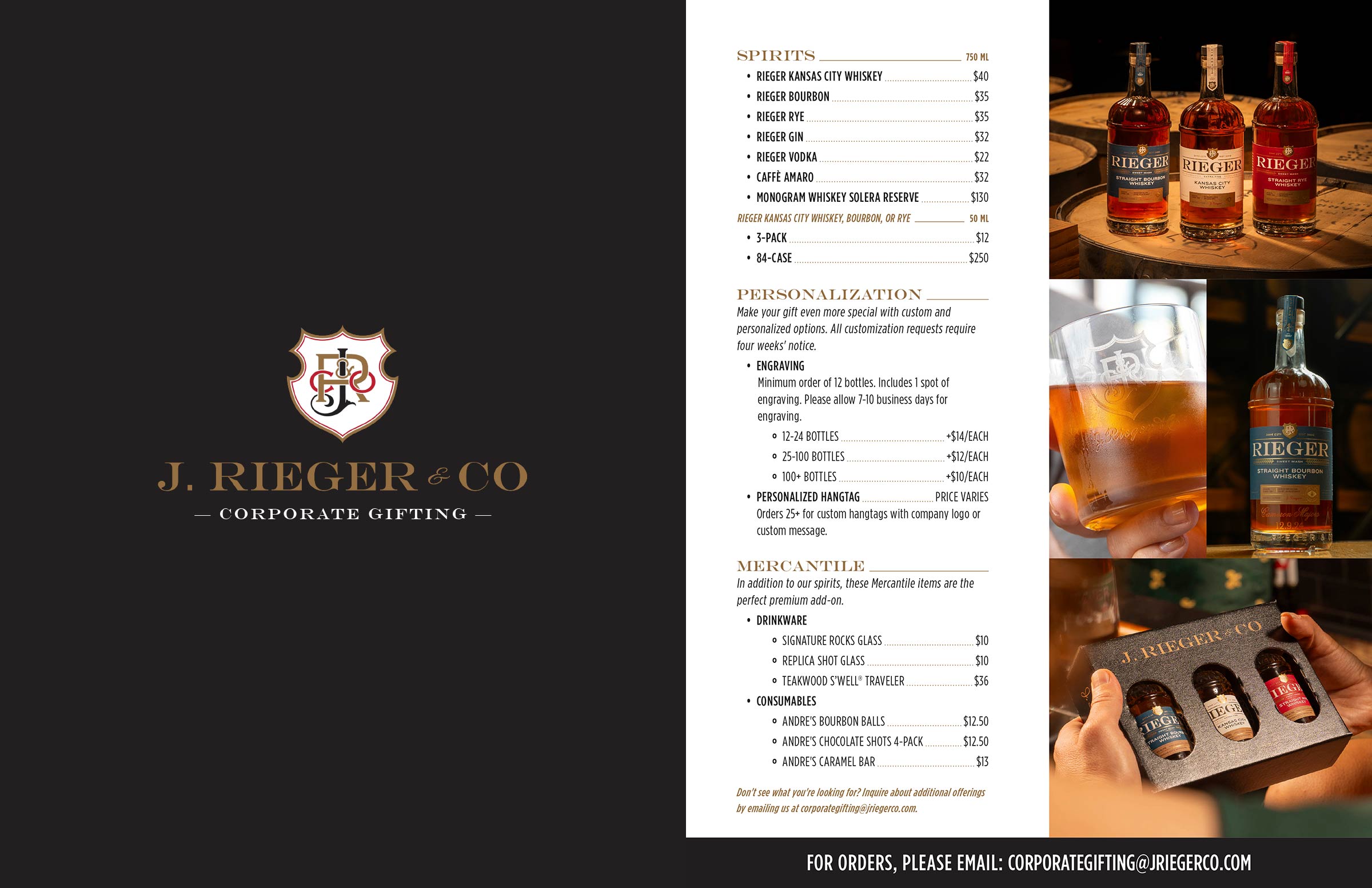 J. Rieger & Co: Landing Page: Corporate Gifting