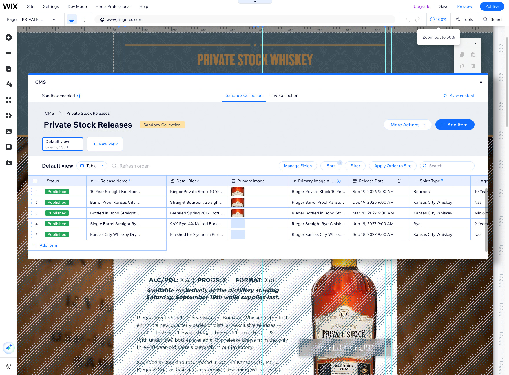 J. Rieger & Co: Private Stock Whiskey