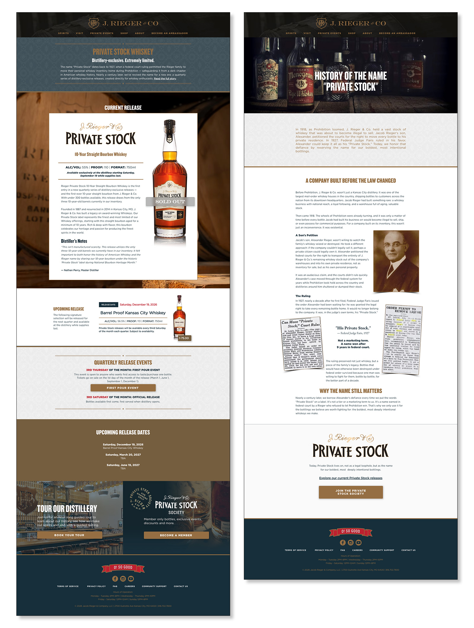 J. Rieger & Co: Private Stock Whiskey